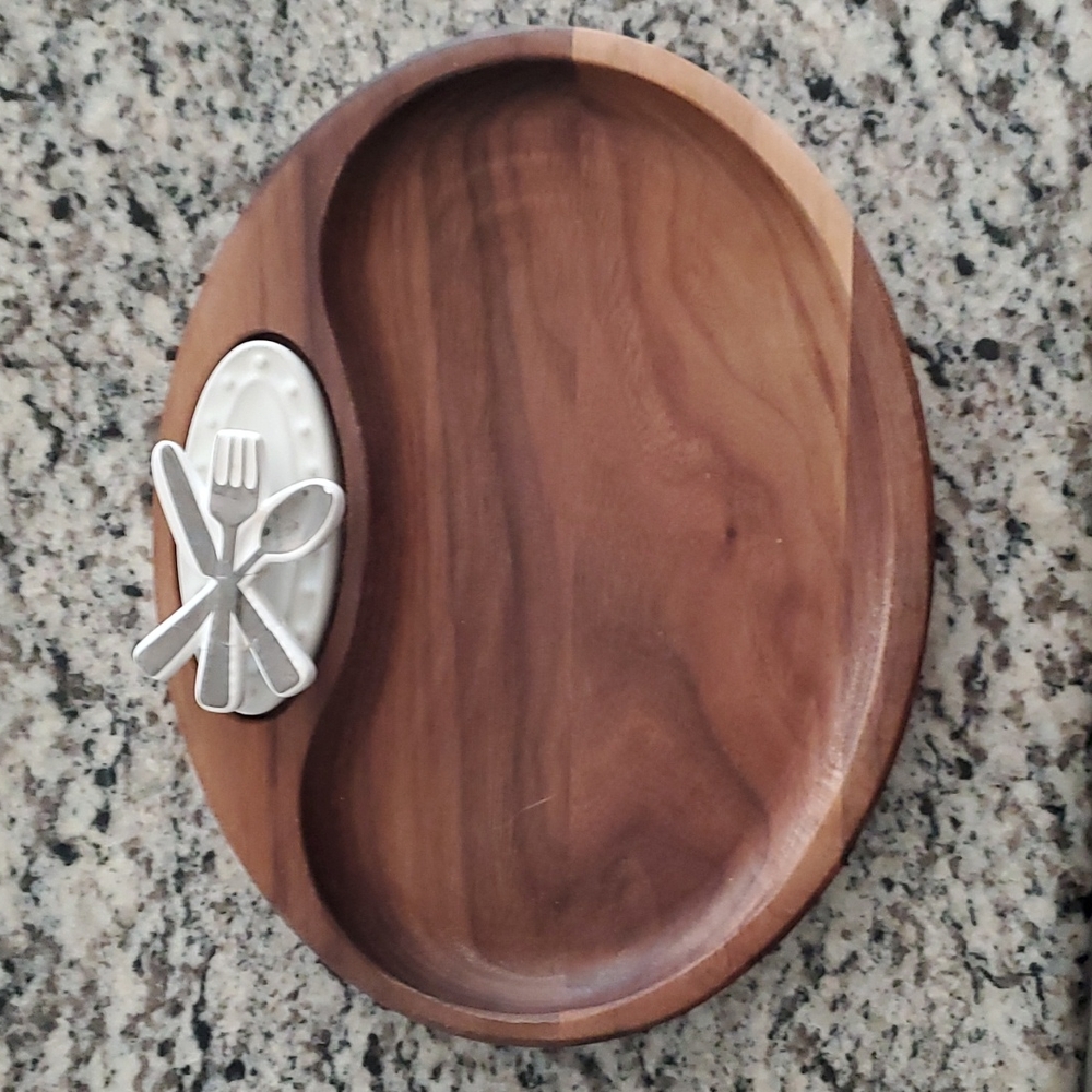Nora Fleming Retired Dark Walnut Tidbit Tray
